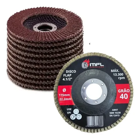 Kit 20 Disco Lixa Tipo Flap 115mm Para Lixadeira, Grao 40
