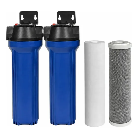 2 Filtros Para Caixa D'agua 1 Polipropileno 1 Carvão Ativado Azul N/a