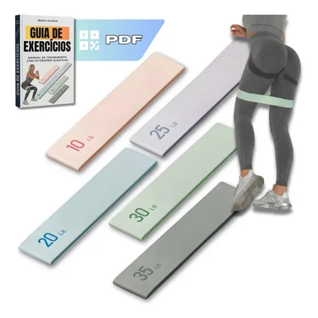 Kit 5 Faixa Elástica Super Mini Band Extensor Elástico Para Treino Resistência Funcional Academia Ginástica Yoga Esporte Banda Extra Forte De Treinamento Thera Pilates Fisioterapia Alegria Pasteis