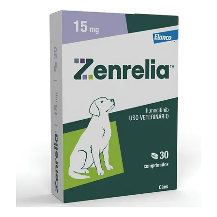 Zenrelia 15mg Anti-coceira Dermatite Cães Elanco Cx 30 Comp Verde-escuro