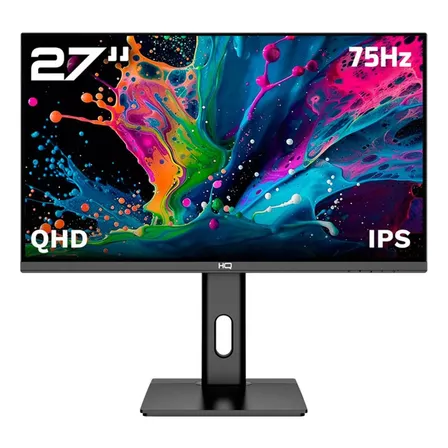 Monitor Hq Pro 27 Ips, 1ms, Qhd Ajuste De Altura E Rotação Preto 127/220v
