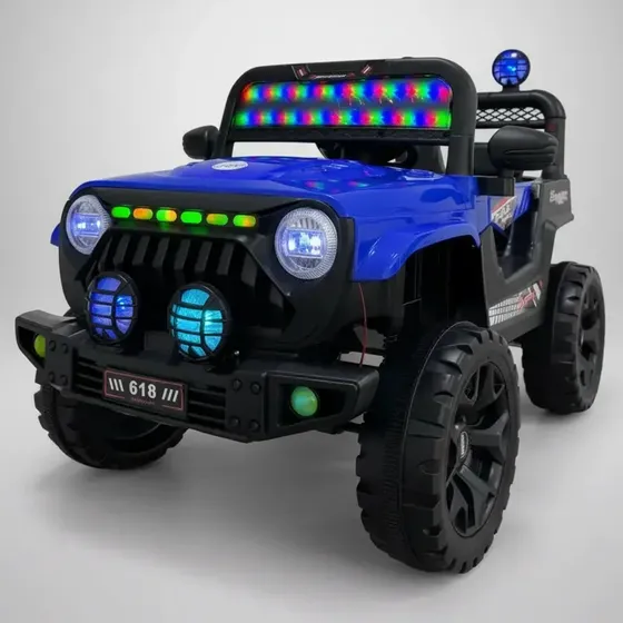 Jipe Elétrico Infantil Safari Azul 12V com Controle Remoto