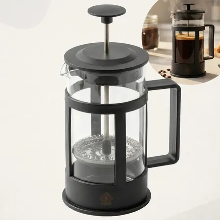 Cafeteira Prensa Francesa Cremeira 350ml Café Expresso Leite Cremoso Chá Tragaluz Cor Preto