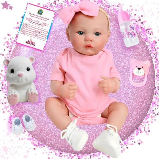 Boneca Bebê Reborn Antonella Realista Articulada