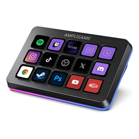 Controlador De Transmissão Fifine Ampligame D6 15 Teclas Programáveis Preto
