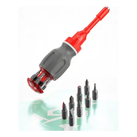 Kit Chave Catraca 9 Em 1 Eletricista Reversivel Profissional Técnico S Siqueira Vermelho Escuro