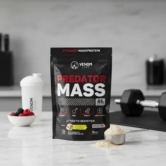 Hipercalórico Predator Mass 3kg (44g Proteínas) Venom Labs Sabor Chocolate Maltado