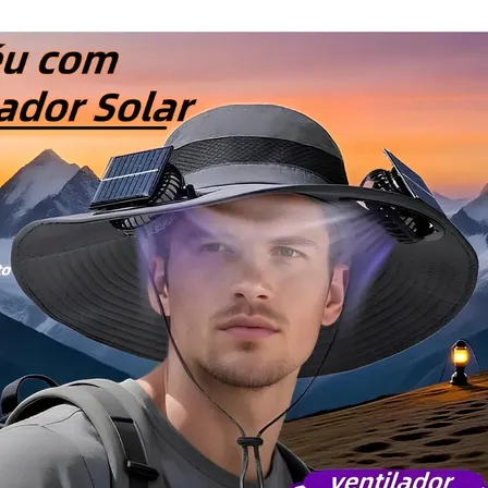 Chapéu Com Ventilador Solar Duplo Para Proteção Uv E Resfriamento Portátil Sortido Un Lisa