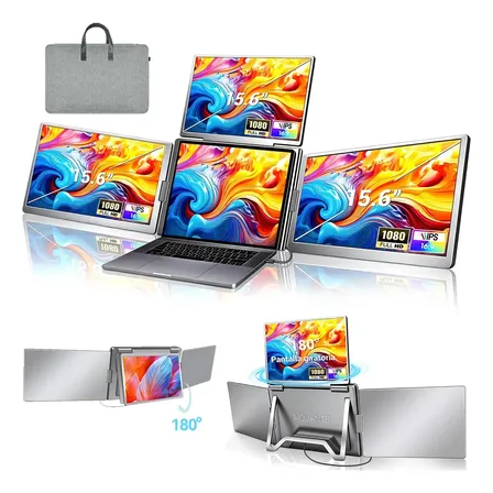 Extensor de Tela Tripla Novante Para Notebook 15.6" Full HD IPS Com Rotação de 360º