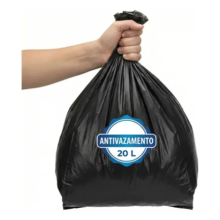 Saco De Lixo Preto 20l Alta Resistência C/100 Un
