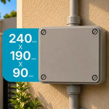 Caixa De Passagem Vedada Elétrica 240x190x90 Organizadora Multiuso Cftv Ip67 Cinza