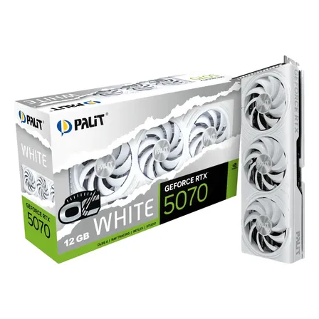 Palit Rtx 5070 White Oc 12gb Gddr7 Pcie 5.0 Cor Branca
