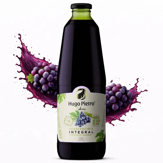 Suco De Uva Integral Tinto Sem Adição De Açúcares Hugo Pietro Tinto 1,35l Natural