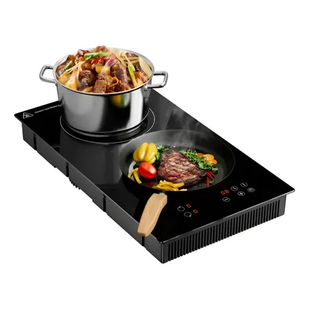 Fogão Cooktop 2 Bocas Embutir Indução Vitrocerâmica Preto