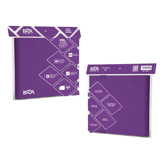 Pasta Para Cards Bra 4x3 Edição Sabores 480 Cards Uva Roxa