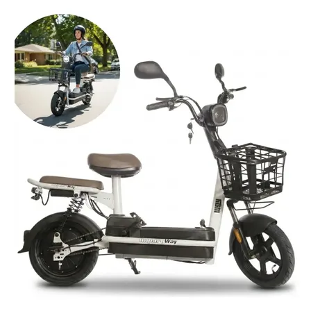 Bicicleta Elétrica 48v Bateria Removível Velocidade 32kmh Bike Urbana Scooter Smart Branca Não Precisa De Cnh