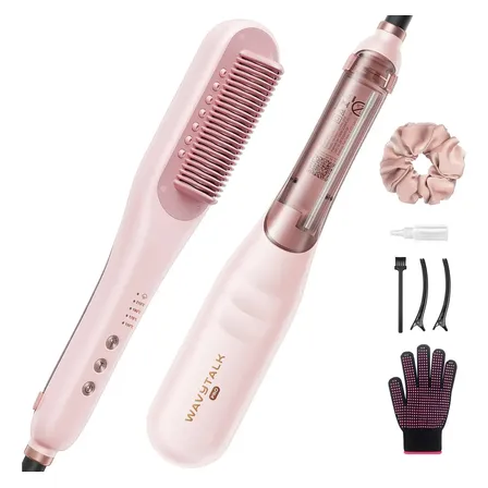 Escova Alisadora a Vapor Wavytalk Steamline Pro 3 em 1 Anti-Frizz Nutrição e Menos Danos para Cabelo Crespo Resultado de Salão Rápido