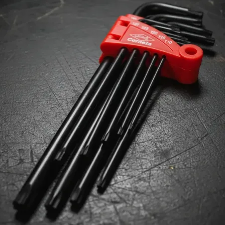 Chave Torx Torque Tipo L Extra Longa T10 A T50 9 Pçs Corneta Preto