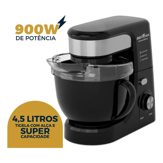 Batedeira Planetaria Britania 900w Bbp900a Preto 220v