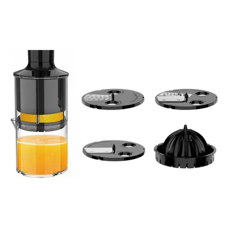 Acessório Espremedor De Sucos Para Mixer Kookin Multifuncional Com 3 Discos De Corte Fácil De Limpar Preto