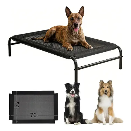 Kit Cama Para Cachorro Pets Suspensa Grande 90*54*15 Cm Suporta 100 Kg Cor Preto Cama Suspensa Para Cachorro