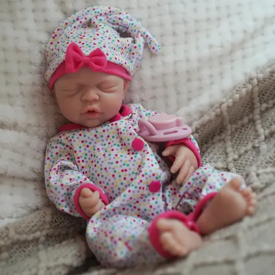 Bebê Reborn Brastoy Menina Boneca 35cm Molinho Silicone Sólido Acessórios