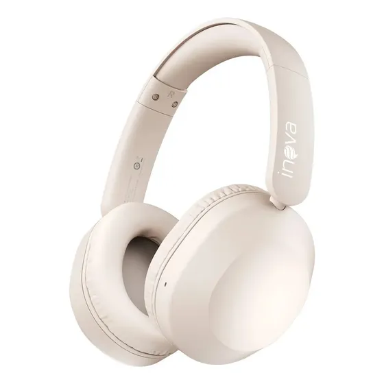 Fone De Ouvido Headphone Bluetooth 6.0 Sem Fio Premium Potente Super Bass Compatível, bateria de 50 Horas Para iPhone Samsung Xiaomi Redmi Lenovo Motorola Esportivo Caminhada Academia Cor Branco Inova