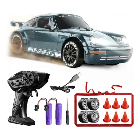 Carrinho De Controle Remoto Drift Car 4x4 Carro Brinquedo Recarregavel Corrida De Deriva Cinza