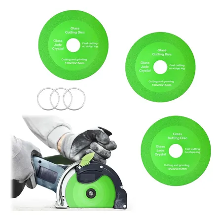 Kit 3 Discos De Corte Adequado Para Cortes Precisos Em Vidro E Azulejos, Com Dimensões De 100 Mm X 20 Mm Verde