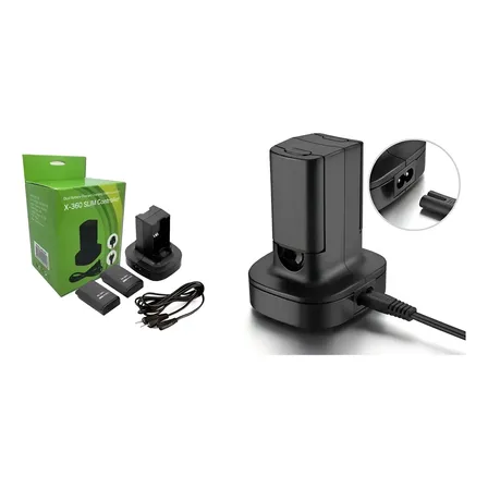 Dock Carregador Duplo Com 2 Baterias Para Controle Xbox 360