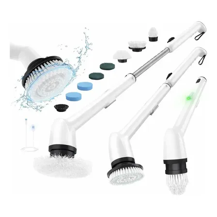 Escova Elétrica Turbo 360 Popsy Limpeza Giratória Recarregável Sem Fio Potente Para Banheiro Box Azulejo Cozinha Piso Remove Sujeira Difícil