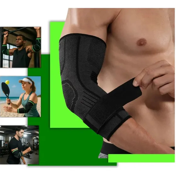 Cotoveleira De Compressão Esporte Academia Fitness Cotovelo Preta Gurumania