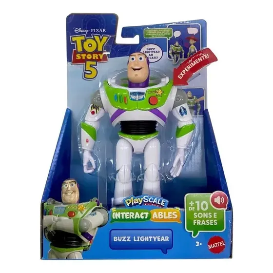 Boneco Toy Story 5 Buzz Lightyear Com Som e Frases Disney Pixar Mattel