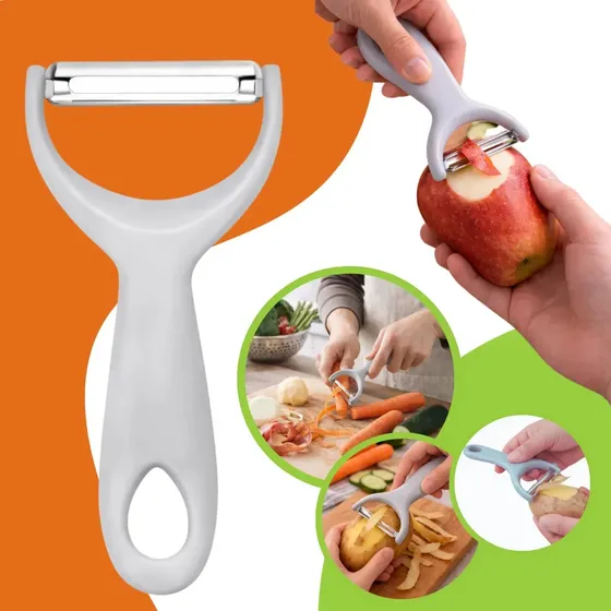 Descascador De Legumes Batatas E Frutas Lâmina Em Inox Cinza Gurumania