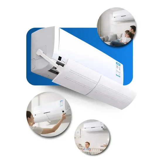 Defletor Ar Condicionado Split Universal Ângulo E Tamanho Ajustável 60cm a 103cm de 7.000 a 30.000 BTU Direcionado De AR Quebra Vento Alinea