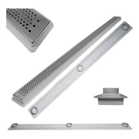 Ralo 5x90 Inox 430 Bolinha Com Coletora Cinza Rasa