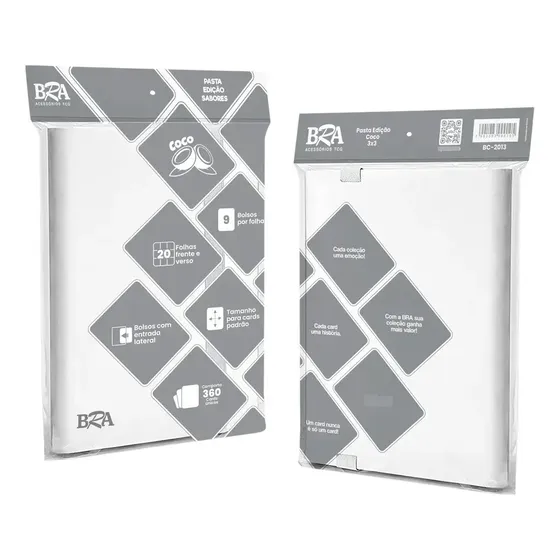 Pasta Para Cards Bra 3x3 Edição Sabores 360 Cards Coco Branco