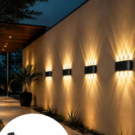 Arandela Externa Arandela Interna Luminaria Externa Parede LED 8 Lâmpadas 8W Baixo Consumo À Prova D'água Design Moderno Para Fachada, Varanda, Corredor E Ambientes Internos Proteção IP65 contra água