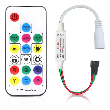 Controladora Sp104e Som Musical Ws2811 2812 Luz Rgb Central Controle Digital Tensão De Operação 5-12v Para Fitas De Led 24v