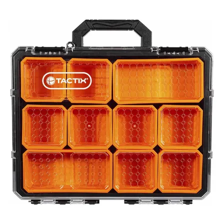 Maleta Caixa Organizadora Modular Slim P/ Ferramentas Tactix Preto/laranja
