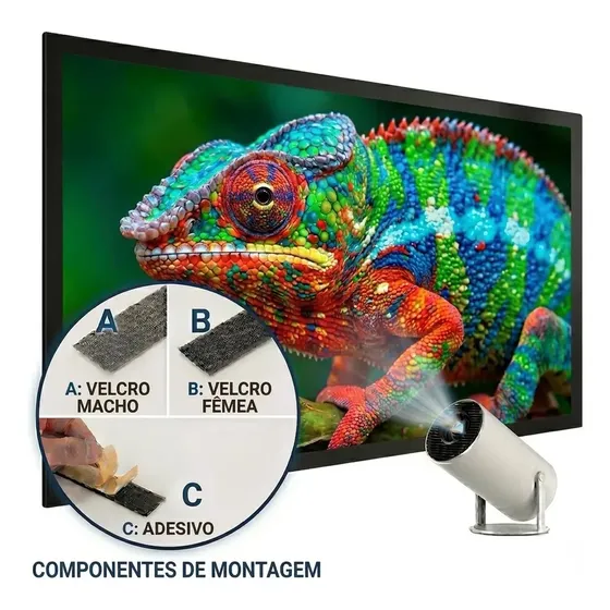 Tela de Projeção TRIARIS 150" com Velcro para Projetor Full HD e 4K