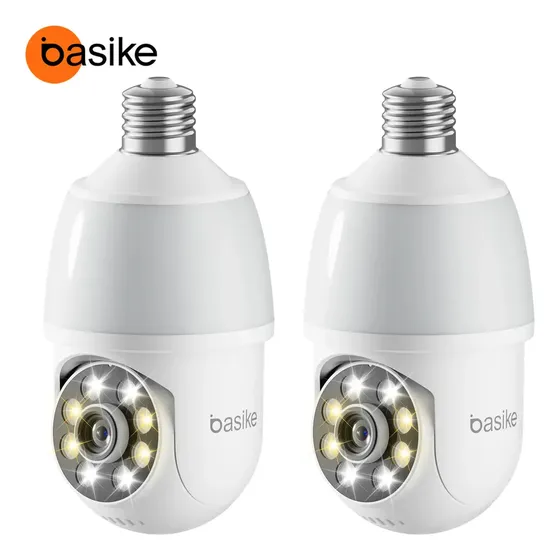 Kit 2 Câmeras Lâmpada Inteligente Seguranca Wifi Interna Com Luz Led, Ptz 360° Full Hd 1080p, App Icsee Soquete E27 Com Visão Noturna Áudio Bidirecional Câmera Residencial Fácil Instalação