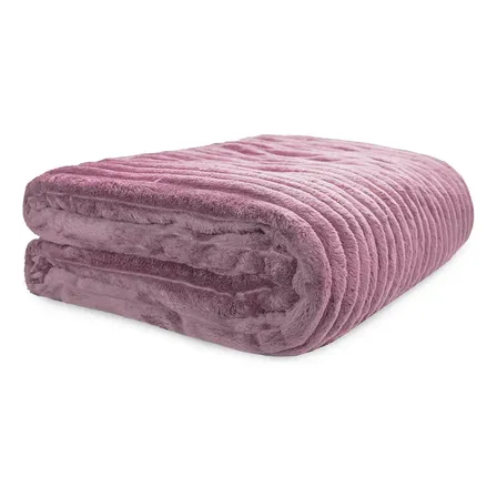Cobertor Neo Mares Canelado 300g/m² Solteiro 150x220 Camesa Liso 0.99 Kg Rose