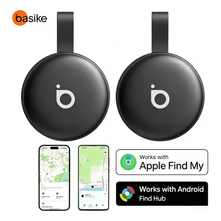 Basike Mini Localizador Smart Tag Rastreador Gps Compatível iPhone Apple Find My E Android Find Hub Alarme Sonoro 100db... Preto