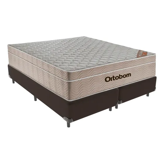 Cama Box E Colchão Airtech Springpocket Molas Queen Ortobom Cor Marrom