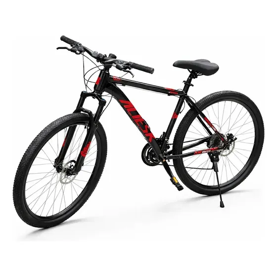 Eps-5173 Bicicleta Aro 29 Epsilon Freio A Disco Mecânico Roda Alumínio Alta Performance Moderna Preto Com Vermelho