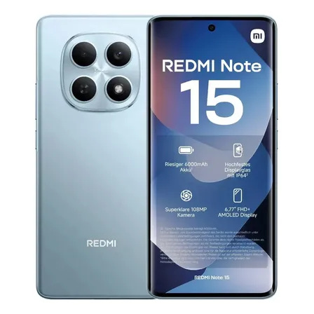 Smartphone Xiaomi Redmi Note 15 4g 6gb Ram 128gb Tela Amoled 6.77 Câmera 108mp Azul