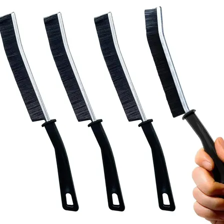 Kit de 4 Escovas Limpeza Pesada Detalhada Frestas, Rejuntes Trilhos Janelas Azulejo Cerdas Duras Multiuso Cantos Banheiro Box