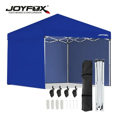 Gazebo Articulado Joyfox Azul 3x3m Com Proteção Uv E Paredes Azul-marinho