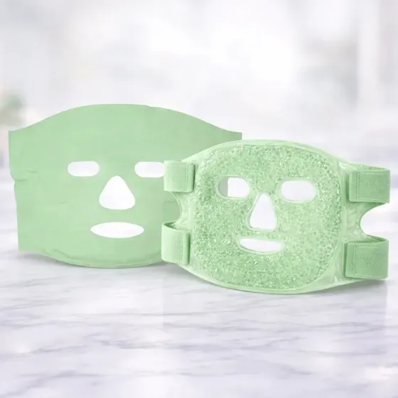 Eps-1715 Máscara Facial Gel Térmica Quente Frio Ajustável Relaxante Reduz Inchaço Olheiras Cor Verde